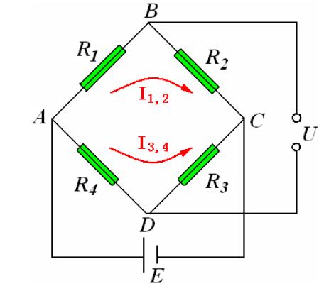 电阻应变片电桥电路图