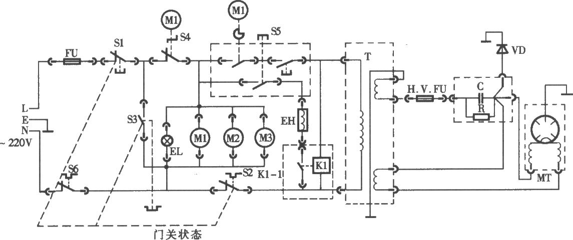 格兰仕牌WD800型烧烤微波炉电路