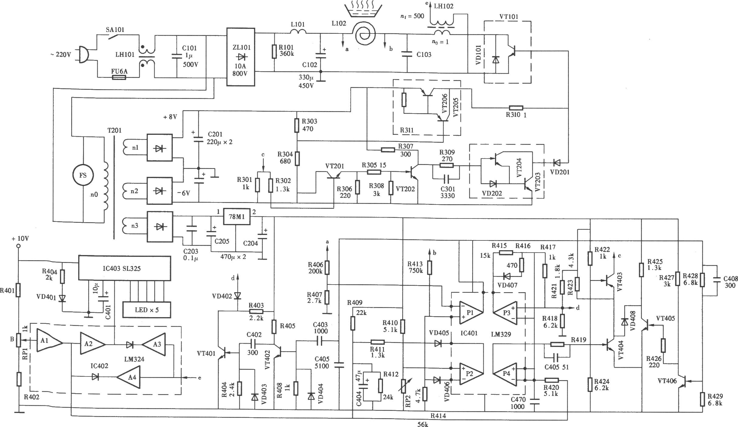 HF-10A型电磁炉电路