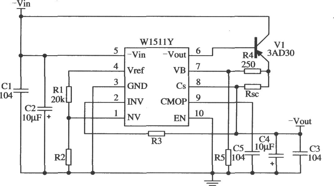 W1511的扩大输出电流的应用电路