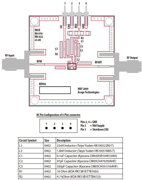 ALM-1912演示和应用电路元件表