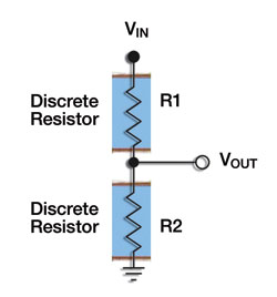 使用分立片状电阻构成的分压器