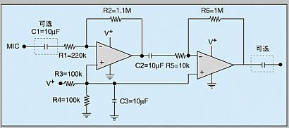 MIC前置放大器电路图
