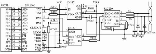 图3 CAN接口模块原理图