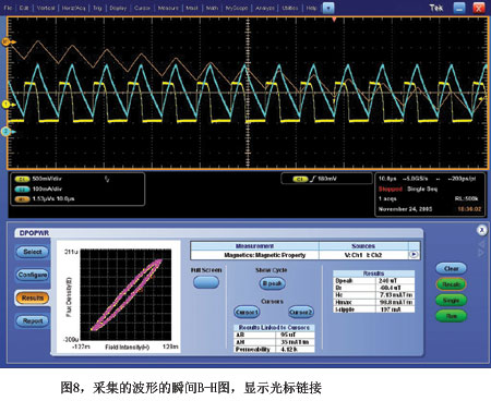 在示波器软件上直接执行B-H分析，瞬时查看电感器行为