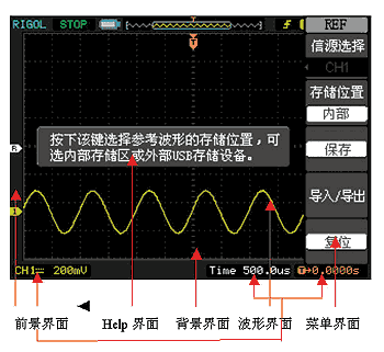 RIGOL DS1000数字示波器图形界面说明1