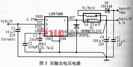 多用途步降开关稳压器L5973AD及其应用