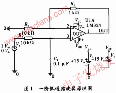 一阶低通滤波器原理图 www.elecfans.com