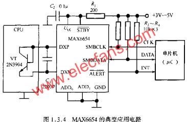 MAX6654的典型应用电路  www.elecfans.com