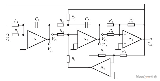 四运放多功能二阶电路