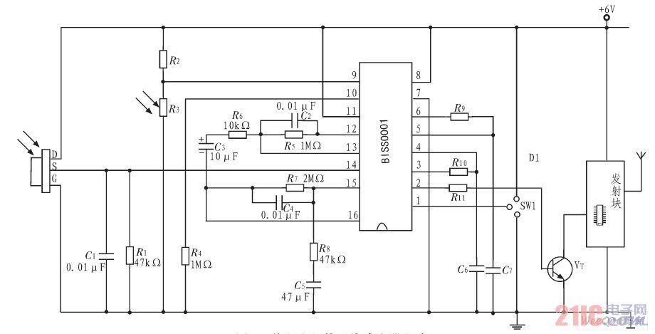 热释电红外无线感应器电路