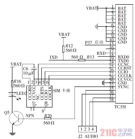 图4 TC35I 模块电路连接图