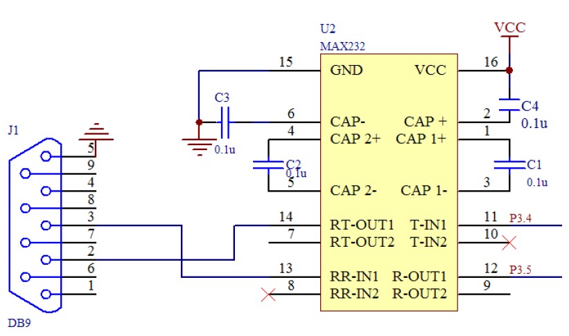 图5 串口通信电路