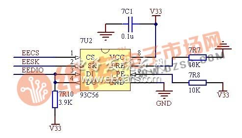 图 2 EEPROM 电路设计原理图