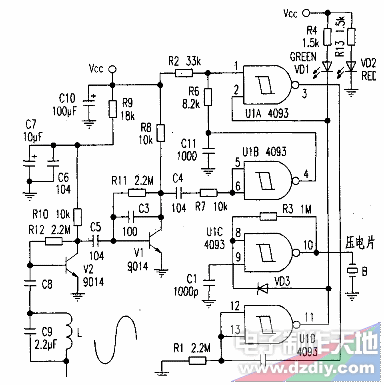 感应式指针手表电池测试器电路图WIRELESS BATTERY TESTER