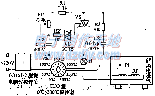 储热式电暖气控制电路图Power control circuit