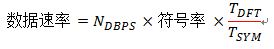 公式4. 数据速率是NDPSC、符号率以及符码使用率的函数。