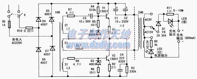 铅酸电池无级调压充电电路Lead-acid battery charger